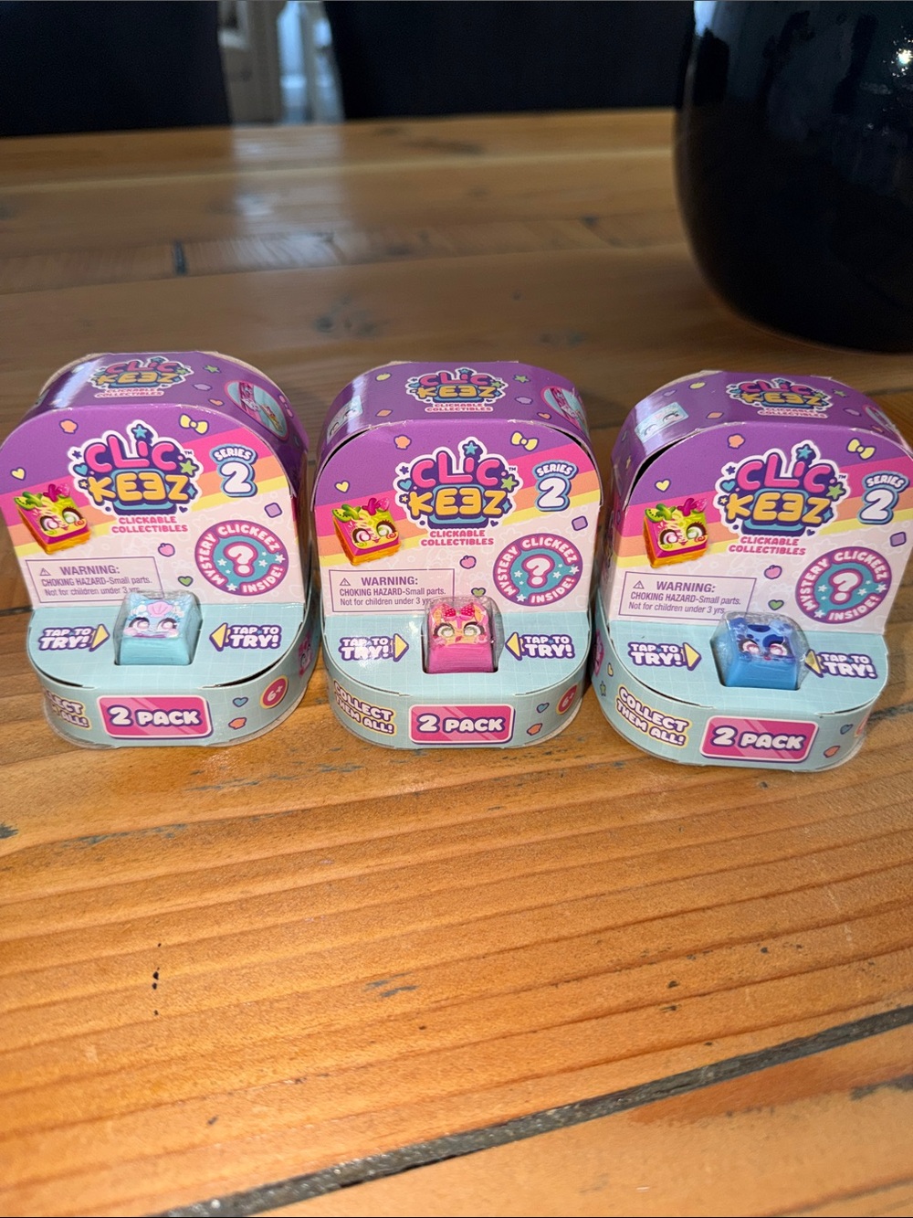 THREE 3 packs of ClicKeez Series 2 2-Pack Collectibles Mystery Inside All sealed